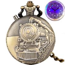 Relógio De Bolso Luxo Vintage Estojo Corrente Luz Led Relógio De Bolso Luxo Vintage Estojo Corrente Luz Led