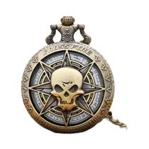 Relógio de bolso masculino retrô Ghost Head Skeleton uma peça atemporal para o homem moderno