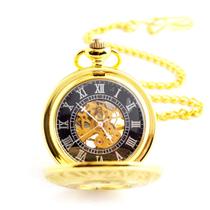 Relógio de bolso Roman Mechanical Retro para crianças com corrente