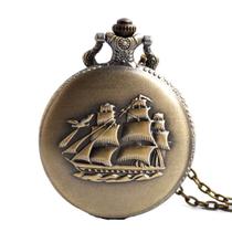 Relógio de bolso Sailing Quartz Retro para crianças com corrente de liga