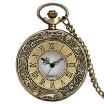 Relógio De Bolso Steampunk Bronze Com Corrente Retro Vintage Relógio De Bolso Steampunk Bronze Com Corrente Retro Vintage