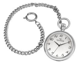 Relógio De Bolso Technos Heritage Retro Vintage - 2035neg/1b Prateado