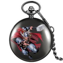 Relógio de bolso Thors Hammer Quartz Retro para crianças com corrente
