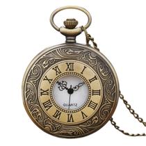 Relógio De Bolso Vintage Aço Inoxidável Corrente E Estojo - Yusiya