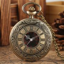 Relógio De Bolso Vintage Aço Inoxidável Corrente E Estojo - Yusiya