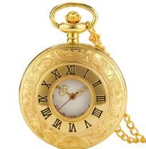 Relógio De Bolso Vintage Aço Inoxidável Corrente E Estojo