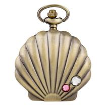 Relógio de bolso Wokex Fashion Mermaid Shell Crystal Pendant