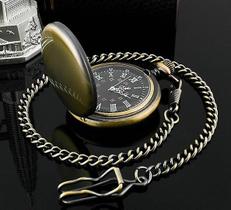 Relógio de bolso Wokex Retro Clássico Polonês Quartz Bronze Relógio de bolso Wokex Retro Clássico Polonês Quartz Bronze