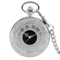 Relógio de bolso Wokex Roman Numerals Vintage Quartz Silver Relógio de bolso Wokex Roman Numerals Vintage Quartz Silver