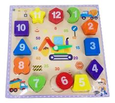 Relógio de brinquedo educacional de cubo de madeira Relógio de brinquedo educacional de cubo de madeira