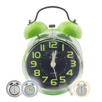 Relógio de Cabeceira Despertador Analógico Classico Retro Led Tipo Antigo Campainha 2 Sinos Alto Preto Nude Verde Cinza