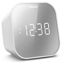 Relógio De Cabeceira Espelhado Despertador Rádio FM Philips