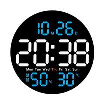 Relógio De Calendário De Parede LED Colorido De 10 Polegadas Controle Remoto Display De Temperatura