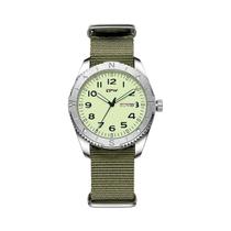 Relógio De Campo Com Movimento Quartz, Funções De Data E Dia, Bezel Rotativo Luminoso De 40mm,