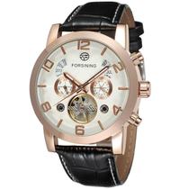 Relógio de couro automático masculino Steampunk Bronze Carrie Hughes