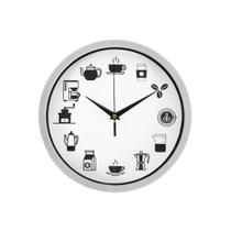 Relógio de Cozinha Sala Café Branco 25cm - Casambiente RELO035-Branco