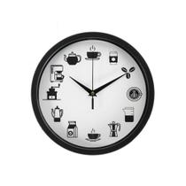 Relógio de Cozinha Sala Café Preto 25cm - Casambiente RELO035-Preto