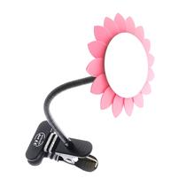 Relógio de espelho convexo de mesa e cubículo com clip-on Rback Pink Flower
