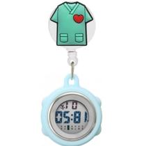 Relógio De Lapela Digital Led Enfermagem Cronômetro Silicone