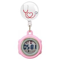 Relógio De Lapela Digital Led Enfermagem Cronômetro Silicone