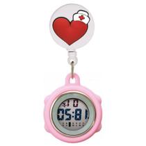 Relógio De Lapela Digital Led Enfermagem Cronômetro Silicone - Memory Watch
