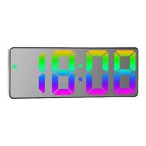 Relógio de LED colorido digital de mesa Espelhado 0725 RF