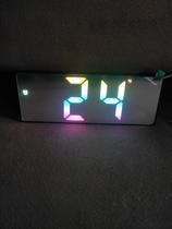 Relógio de led colorido digital mesa calendário temperatura alarme