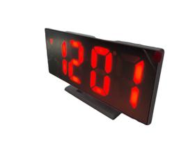 relógio de led espelho calendario alarme - traseira branca - TLT