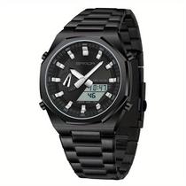Relógio de Luxo com Alarme, Exibição Dupla de Hora Estilo Casual Relógio de Luxo com Alarme, Exibição Dupla de Hora Estilo Casual
