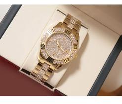 Relógio De Luxo Feminino com Strass Austríacos Bs Bee Sister FA1368