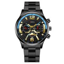 Relógio de Luxo Geneva G0160 - 43mm, Aço, Resistente à Água