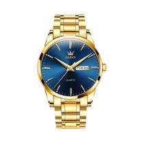 Relógio de Luxo Masculino Dourado - À Prova d'Água, Luminoso e com Aço Inoxidável