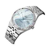 Relógio De Luxo Masculino Para Negócios 40mm Em Aço Inoxidável Prata Com Movimento De Quartzo À