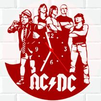 Relógio De Madeira MDF Parede Acdc Rock N Roll 1 V