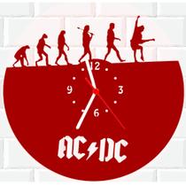 Relógio De Madeira MDF Parede Acdc Rock N Roll 2 V