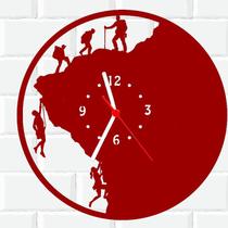 Relógio De Madeira MDF Parede Alpinismo Escalada 1 V