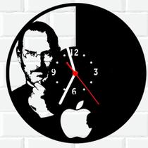 Relógio De Madeira MDF Parede Apple Steve Jobs