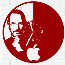 Relógio De Madeira MDF Parede Apple Steve Jobs V - 3D Fantasy