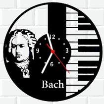 Relógio De Madeira MDF Parede Bach Musica