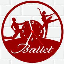 Relógio De Madeira MDF Parede Bailarina Balé Dança 1 V