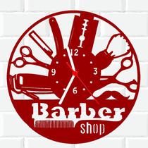 Relógio De Madeira MDF Parede Barber Shop Barbearia 2 V