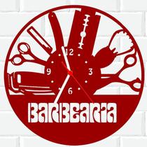 Relógio De Madeira MDF Parede Barber Shop Barbearia 6 V
