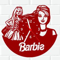 Relógio De Madeira MDF Parede Barbie Boneca Menina V