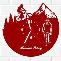 Relógio De Madeira MDF Parede Bicicleta Bike Mountain 1 V