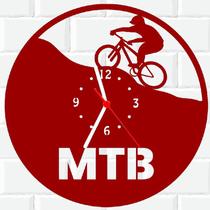 Relógio De Madeira MDF Parede Bicicleta Bike Mountain 5 V