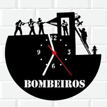Relógio De Madeira MDF Parede Bombeiro 1