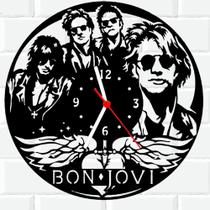 Relógio De Madeira MDF Parede Bon Jovi Rock 2 - 3D Fantasy