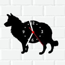 Relógio De Madeira MDF Parede Border Cachorro Pet