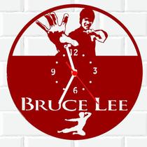 Relógio De Madeira MDF Parede Bruce Lee Luta Filme V
