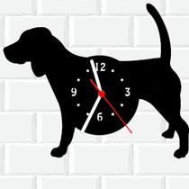 Relógio De Madeira MDF Parede Cachorro Basset Linguica 3